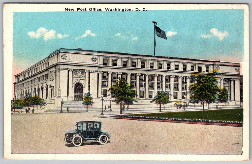 Antique Postcard New Post Office Building Washington, D.C 1920s