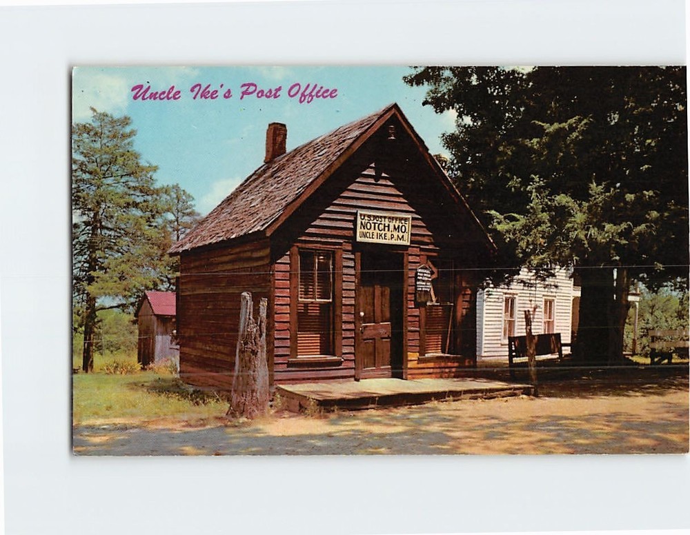 Postcard Uncle Ike's Post Office Notch Missouri USA