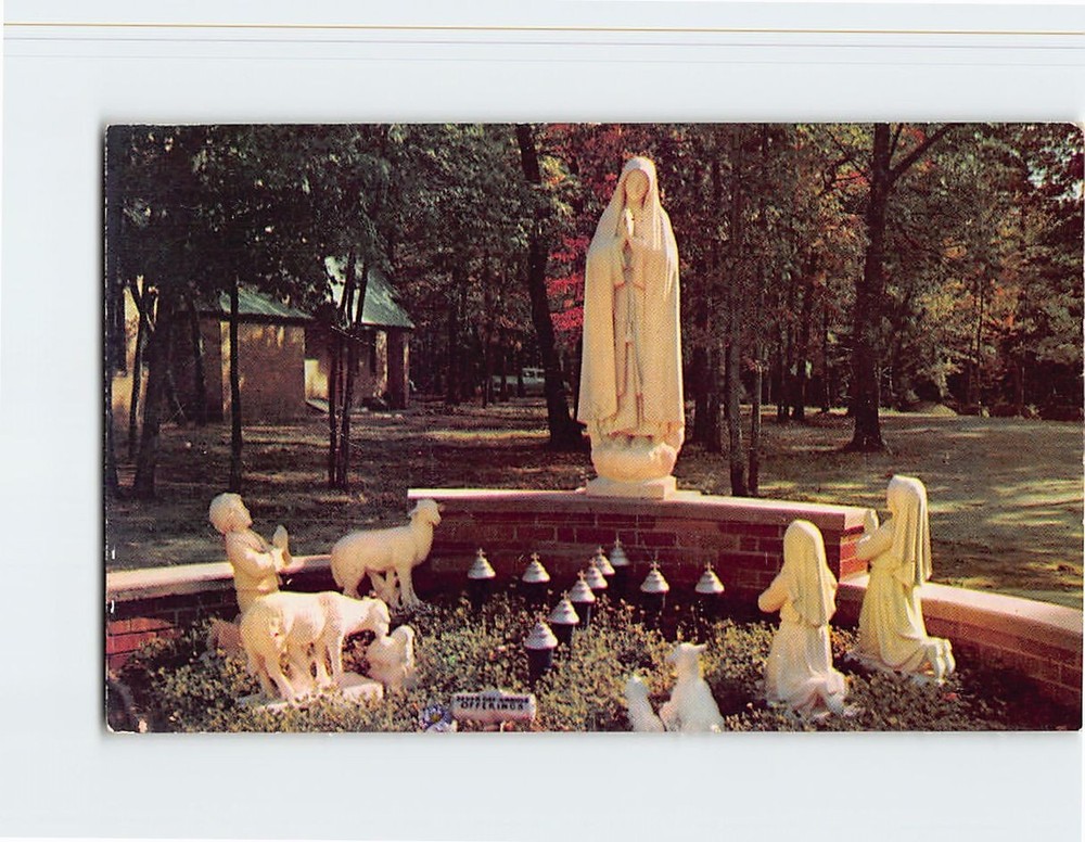 Postcard Our Lady of Fatima Shrine Our Lady of the Lake Church Michigan USA