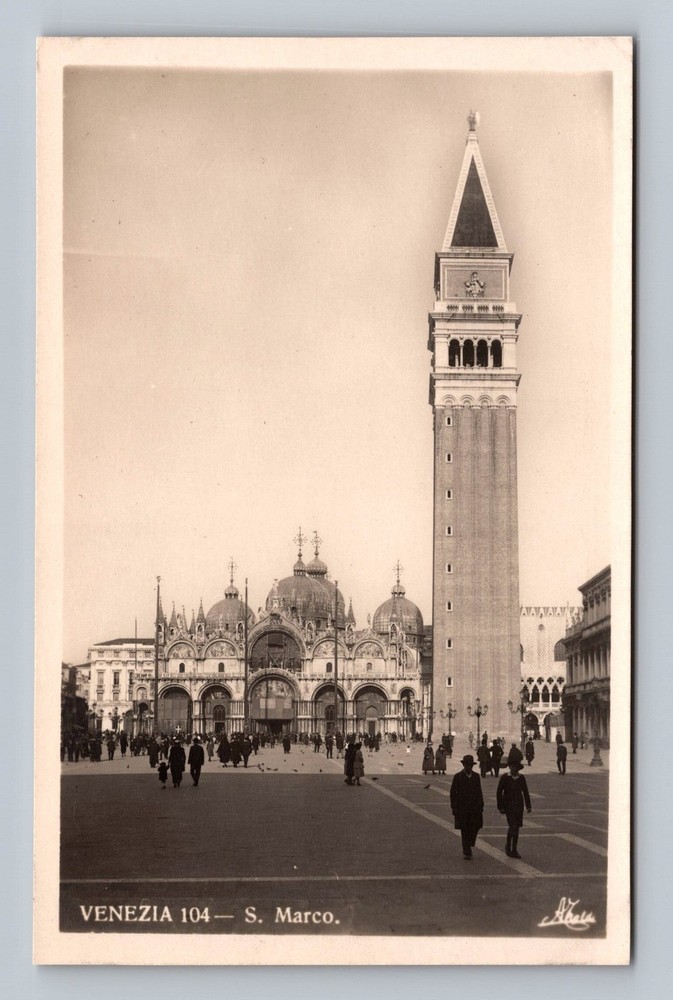 Italy- Venice View Of St. Mark’s Square Standard Old Postal PC Vintage Postcard