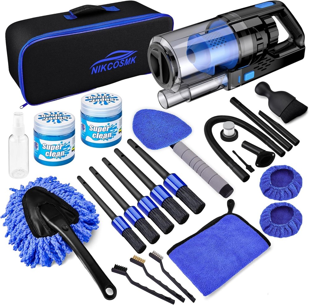 17PCS Car Interior Cleaning Kit with Vacuum Attachments and Brushes  