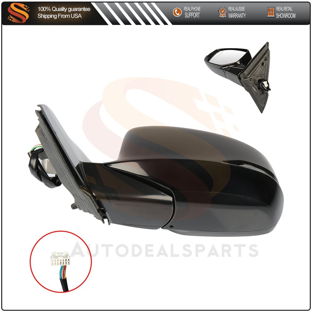 Mirror Fits 2013-16 Honda Accord LH Power Heated Black HO1320275 Signal Lamp