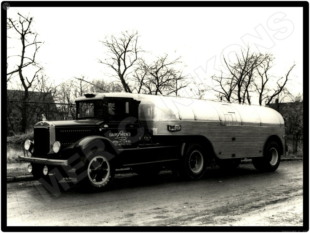 Mack Trucks New Metal Sign: Model BXD Milk Tanker - Dairymen's League, New York