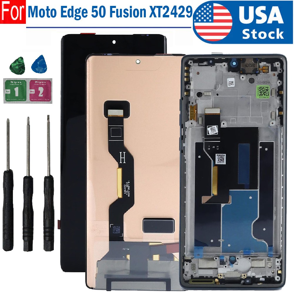 OLED For Motorola Edge 50 Fusion XT2429 LCD Display Touch Screen Digitizer±Frame