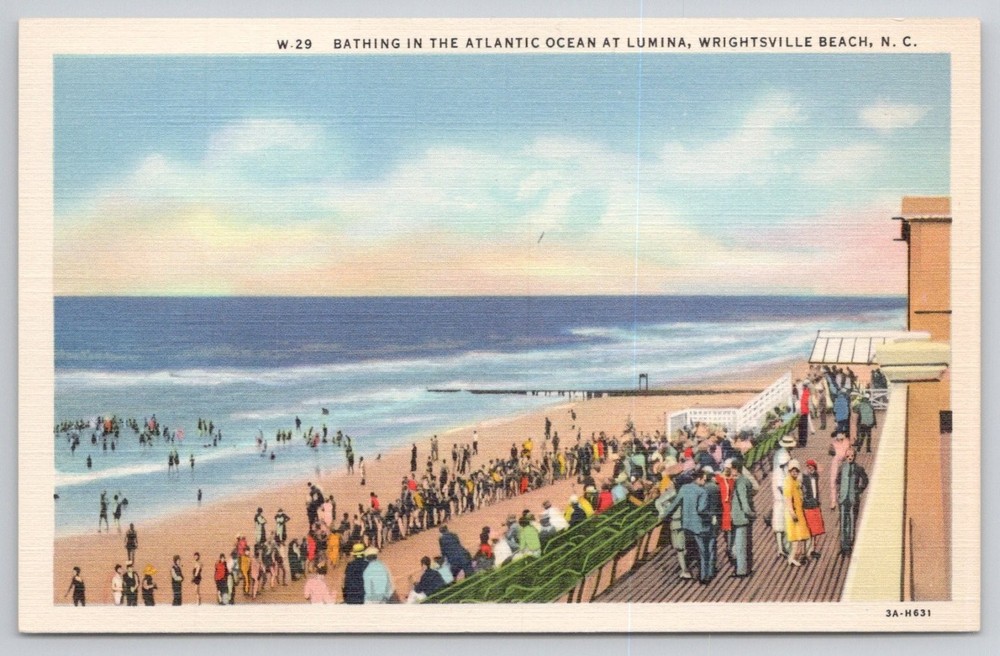 Lumina Wrightsville Beach NC Bathing Atlantic Ocean Vintage Postcard