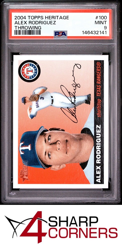 2004 Topps Heritage #100 Alex Rodriguez Throwing Pop 3 Psa 94SC: Leading the industry in consignment services!