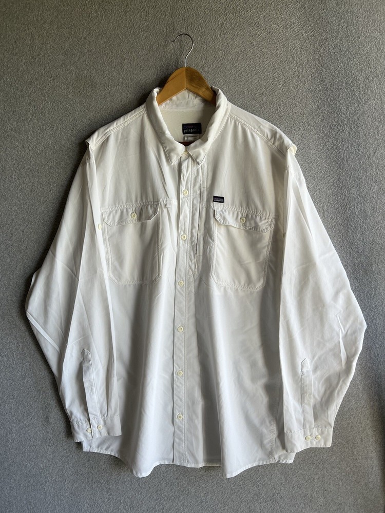 Patagonia Sol Patrol II Shirt Mens 2XL White Gorpcore Fishing Long Sleeve