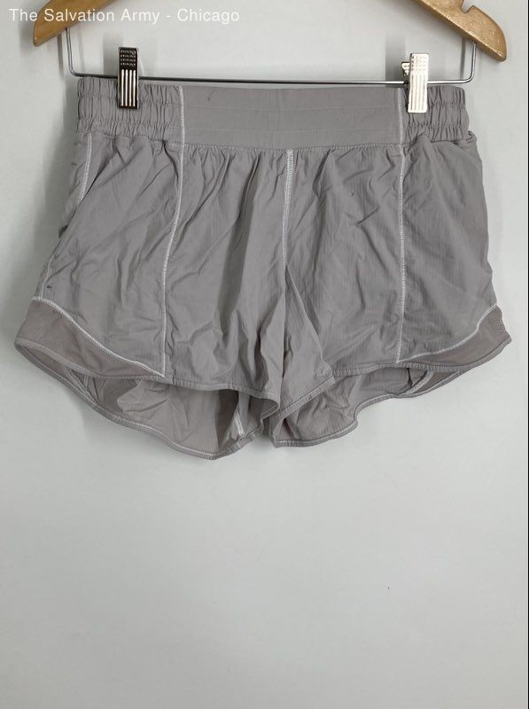 Lululemon Womens Gray Activewear Elastic Waist Pull On Athletic Shorts Size 8