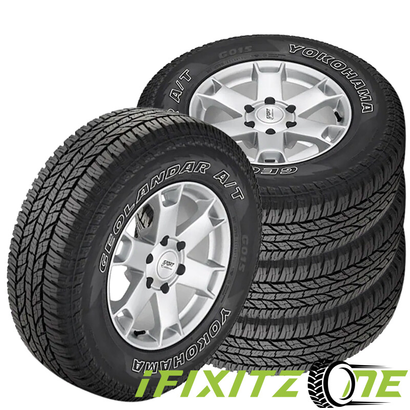 4 Yokohama Geolandar A/T G015 OWL 255/75R17 113T All Terrain Any Weather 3PMSF