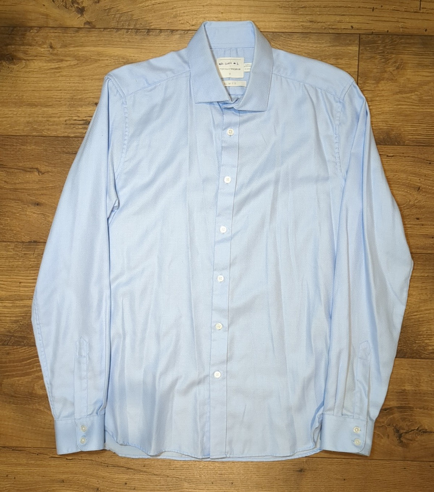 Topman Premium Mens M Slim Fit 100% Cotton Spread Collar Button Shirt