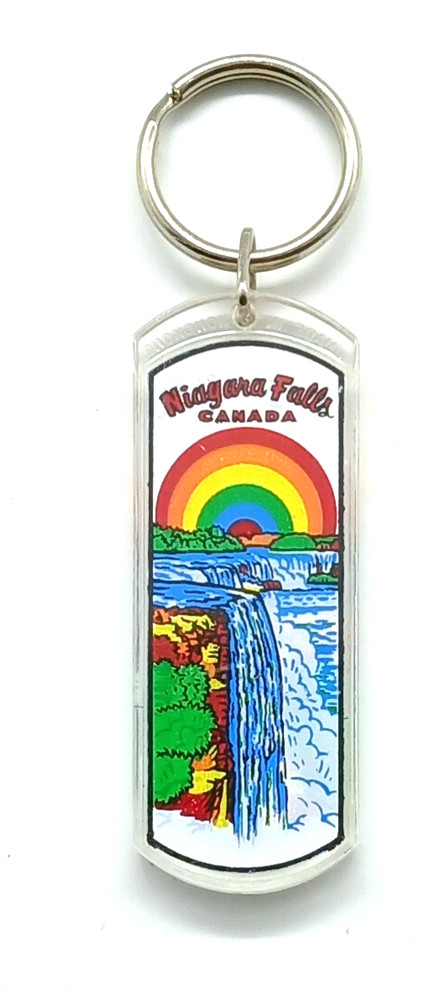 Vintage Niagara Falls Canada Rainbow Keyring Keychain