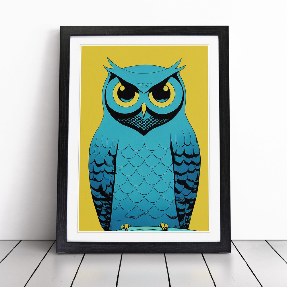Owl In Pop Art Wall Art Print Framed Canvas Picture Poster Decor Living Room