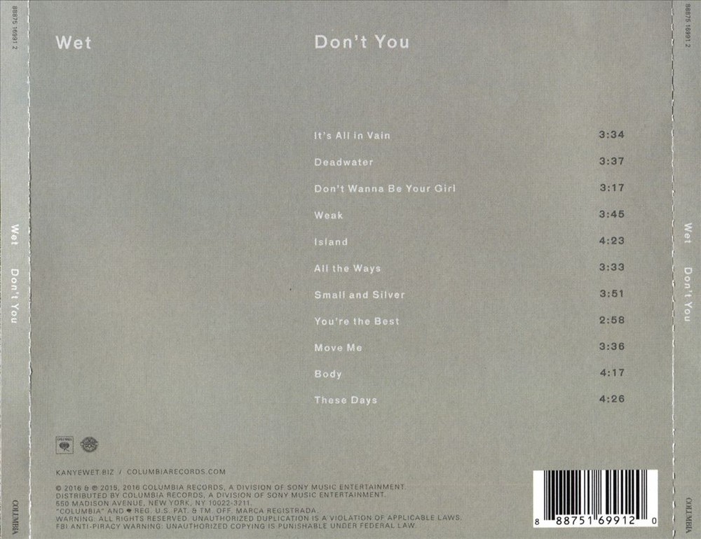 Wet Don't You New Cd