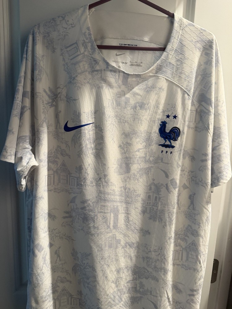 Nike France Dri-FIT ADV Short Sleeve Soccer Jersey White XL Polyester