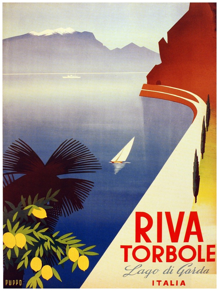 8094.Decoration Poster.Home Room wall art design.Riva Torbolo.Travel Italy.Decor