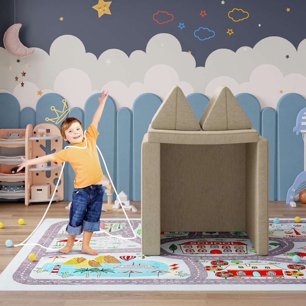 Kids Modular Play Couch Convertible Sofa for Toddlers Fun Playroom Seating  