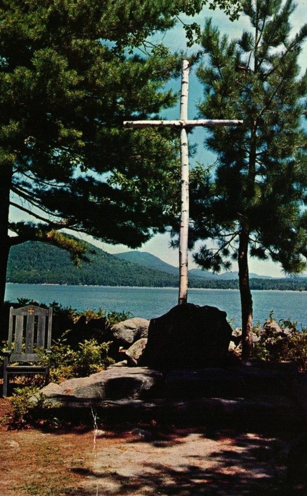 1969 Open Air Chapel On Chocorua Island Holderness New Hampshire Vtg Postcard