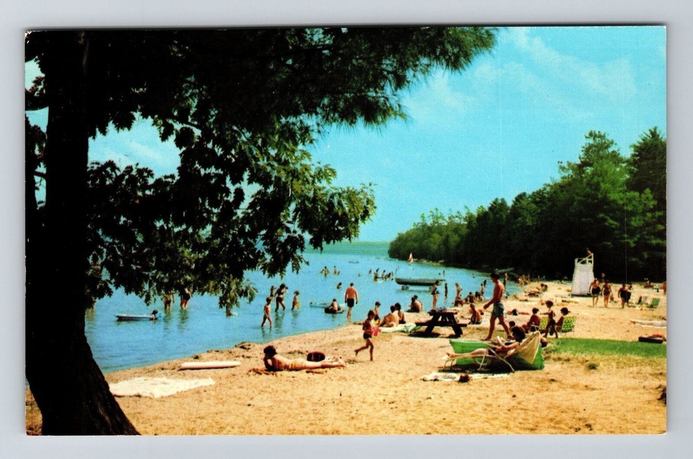 Interlochen MI-Michigan, Interlochen St Park Beach, Vintage Postcard