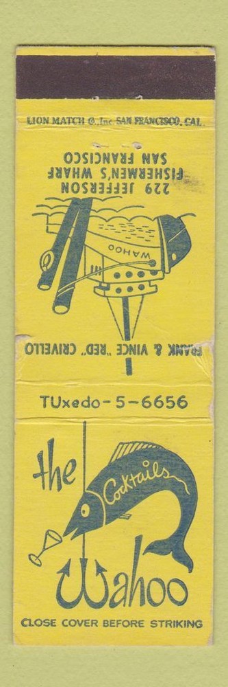 Matchbook Cover - The Wahoo San Francisco CA WEAR