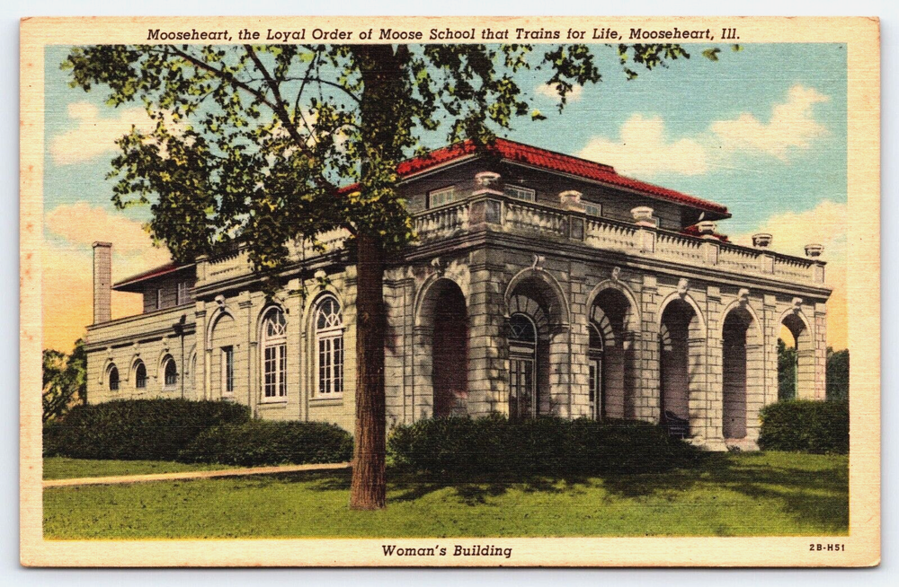 Mooseheart Illinois, Woman's Building, Loyal Order Of Moose, Vintage Postcard