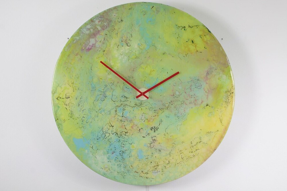 Modern Extra Large Wall Clock with Abstract Design and Ambient Lighting