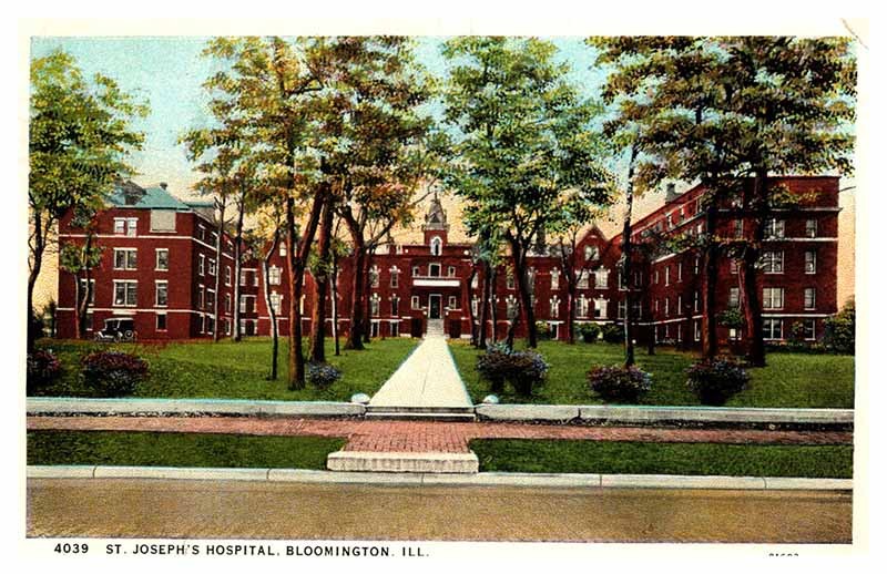 Postcard HOSPITAL SCENE Bloomington Illinois IL m/09 AR6698