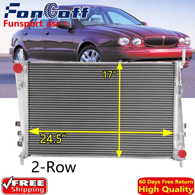 2 Rows Aluminum Radiator Fit 2002-2005 Jaguar X-Type 2.5L 2002-08 X-Type 3.0L V6