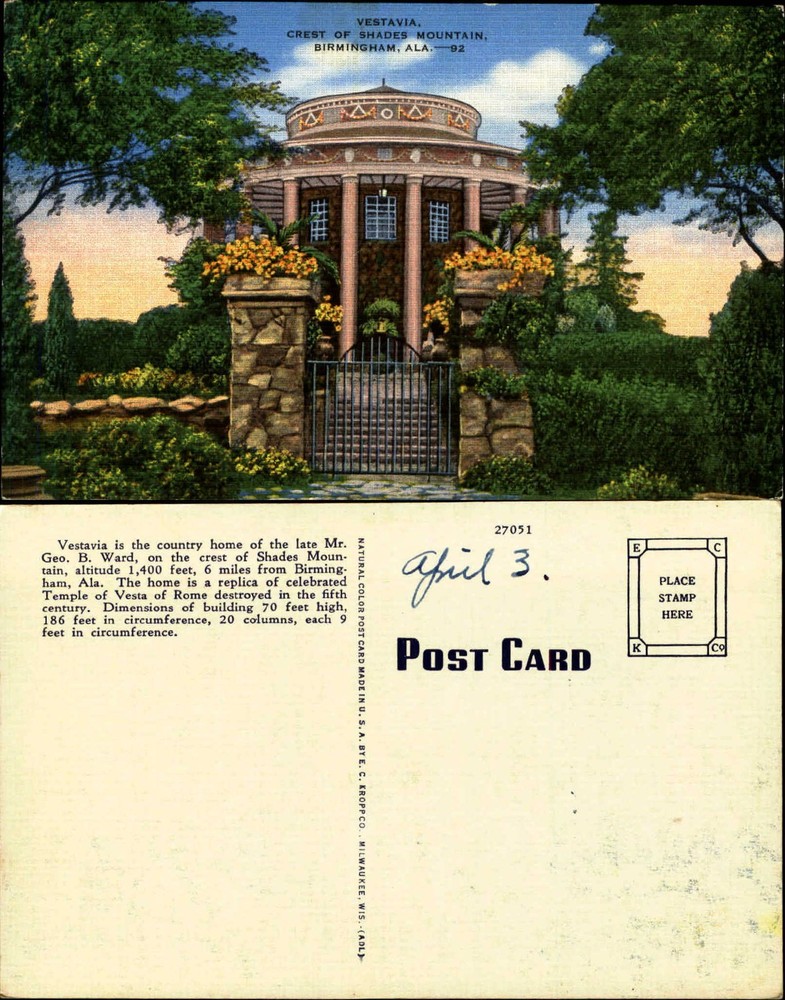 Vestavia Crest of Shades Mountain Birmingham Alabama 1940s