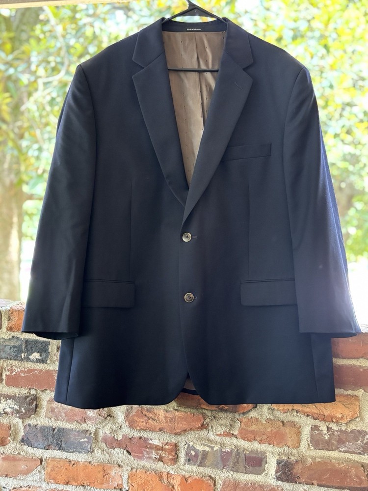 Joseph & Feiss Sports Coat Mens 46R Navy Blue Wool Blazer Jacket