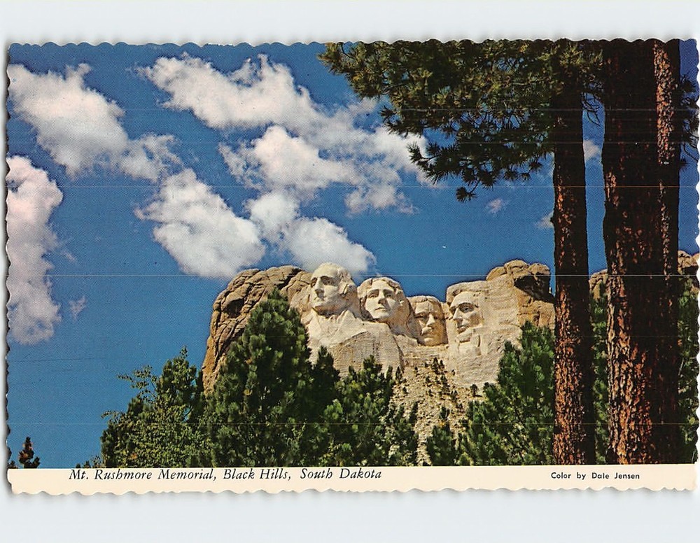 Postcard Mt. Rushmore Memorial Black Hills Keystone South Dakota USA