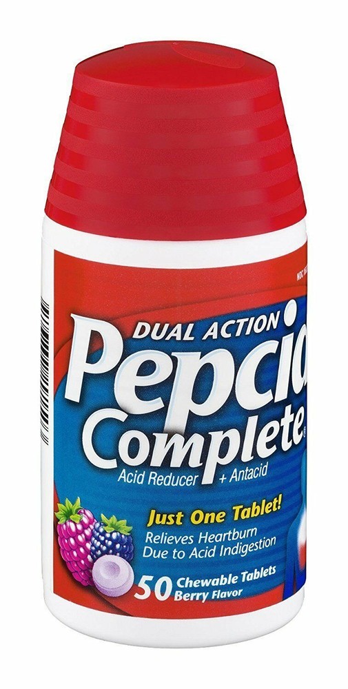 Pepcid Complete Dual Action Berry Chewable Tablets 50 ct 3-Pack Heartburn Relief-image