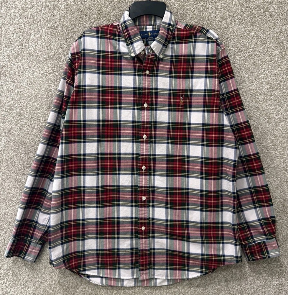 Polo Ralph Lauren Mens Size XL Classic Fit Plaid Long Sleeve Button Down Shirt