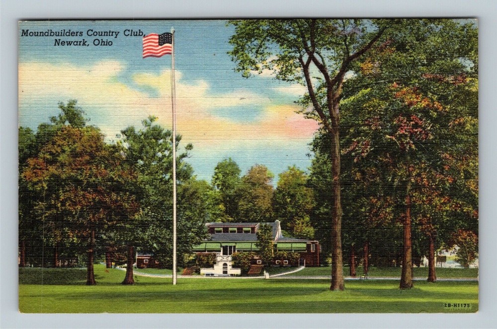 Newark OH, Moundbuilders Country Club, Ohio Vintage Postcard