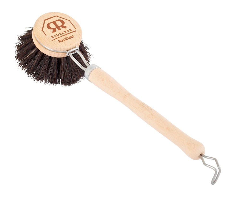 German-Made Horse Hair Bristle Dish Brush, Soft All-Purpose Scrubber for Kitc...