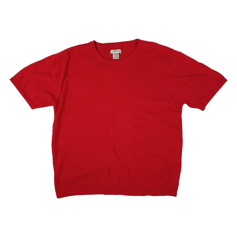 Yarnworks T-Shirt Women XL Red Short Sleeve Sweater Top Vintage 90s Boxy Fit