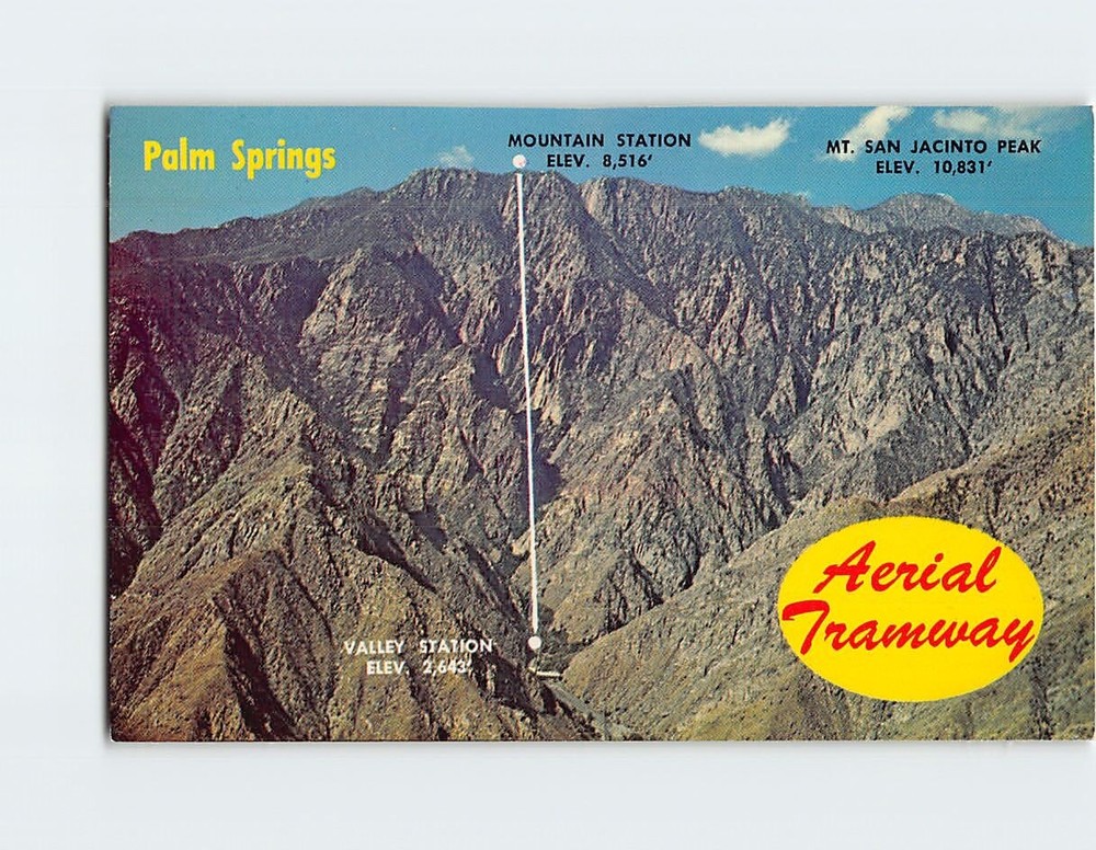 Postcard Aerial Tramway Palm Springs California USA