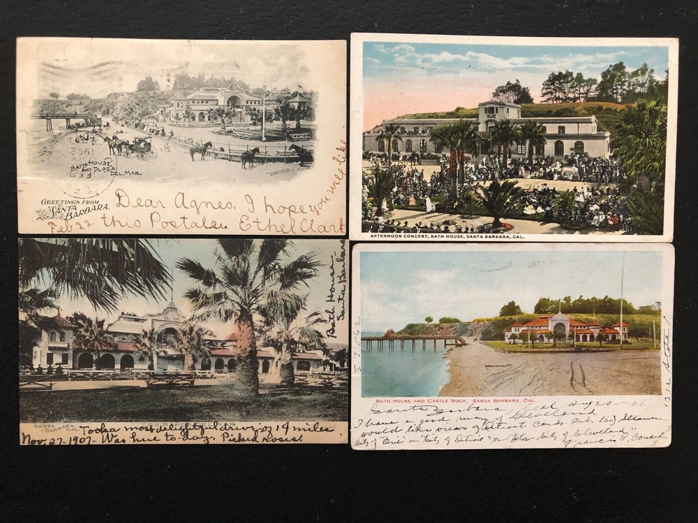 [4] Shoreline Scenes Santa Barbara California postcards [all posted]