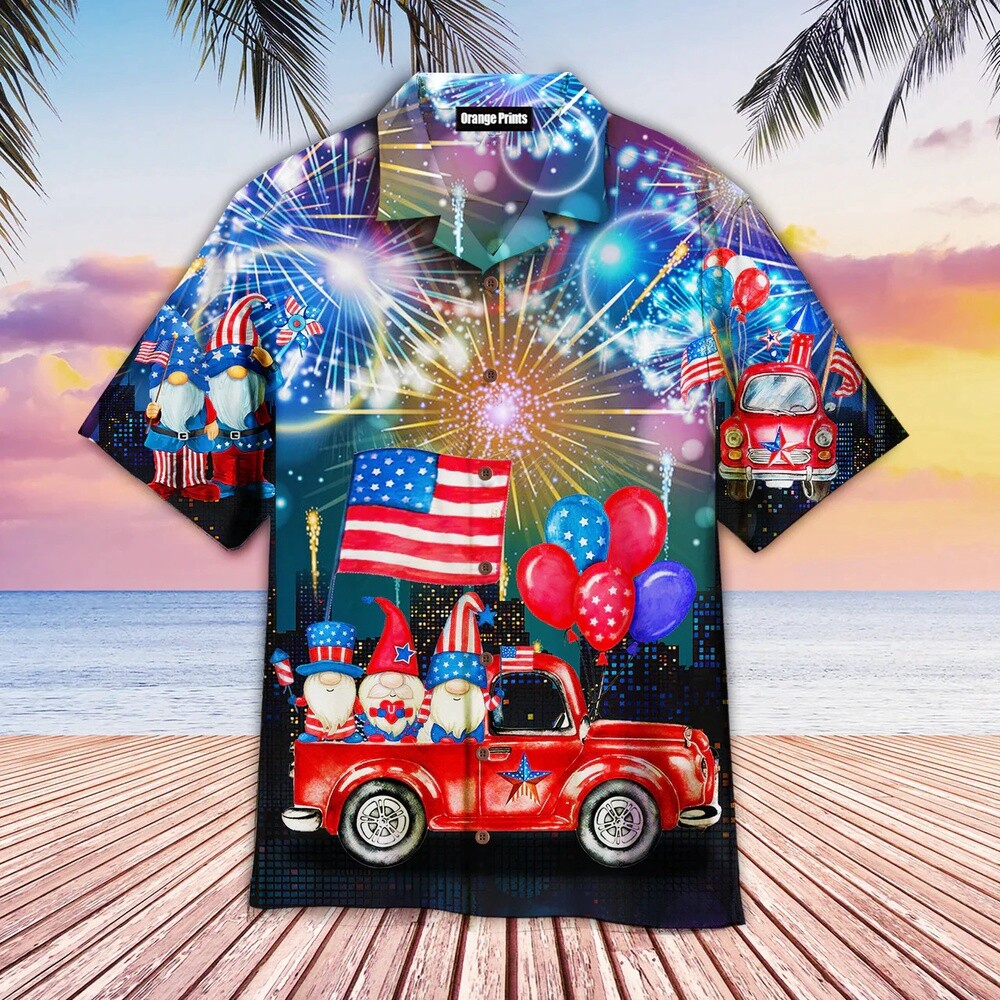 4Th Of July Independence Day Cheerful Gnomes Hawaiian Shirt 4th Of July Hawaiian