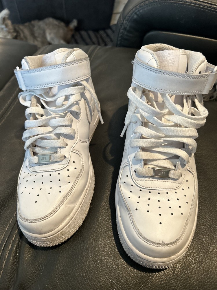 Men's 2023 Nike Air Force 1 Mid '07 Triple White Size 8