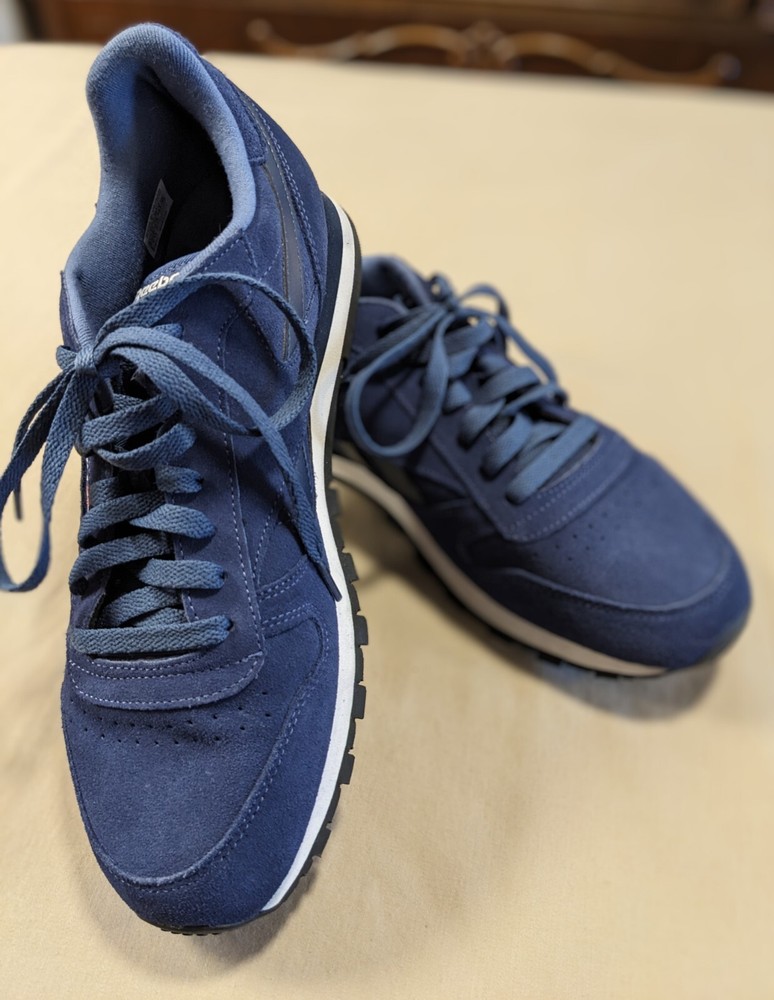 NWT: Men's Reebok Classic Retro Blue Suede Sneakers (059503)- Size 10.5