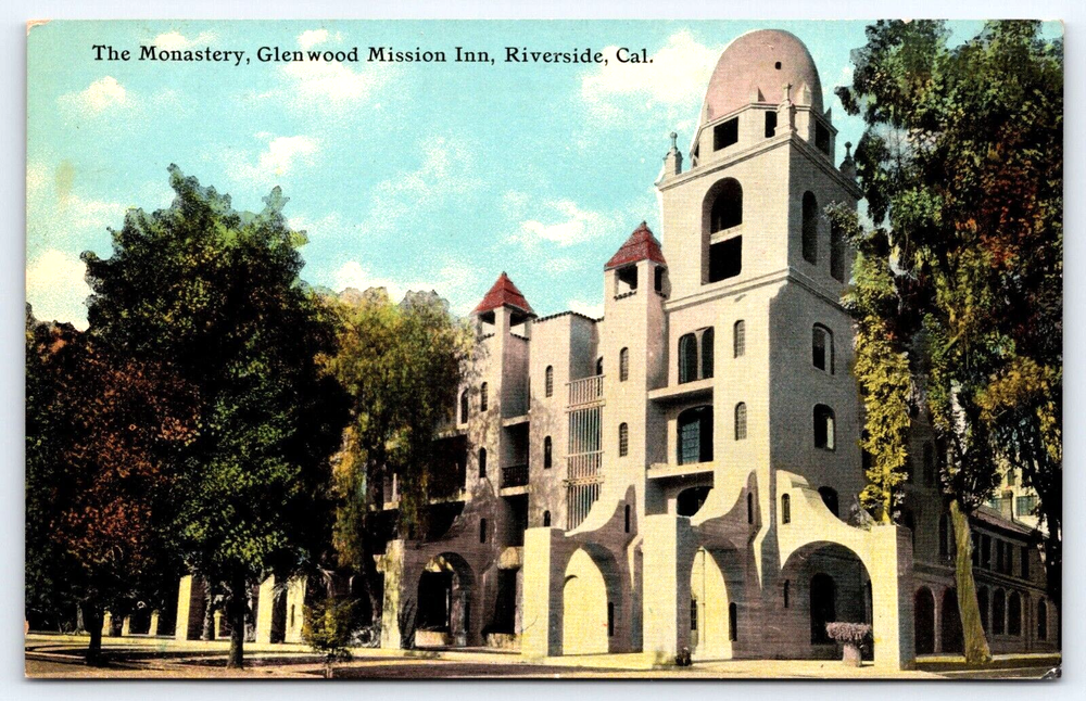 Original Vintage Postcard Glenwood Mission Inn Monastery Riverside California