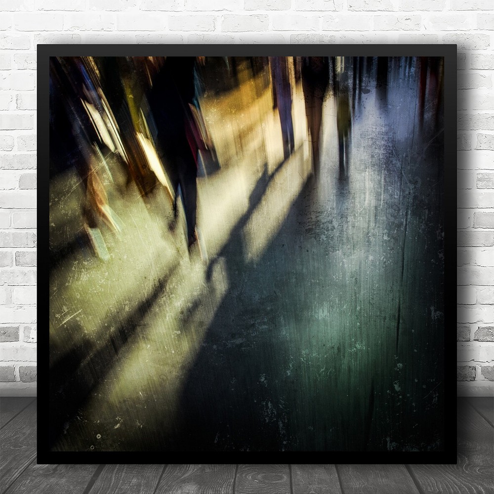 Street Painterly Rush Blur Blurry Abstract Legs Group Walk Wall Art Print