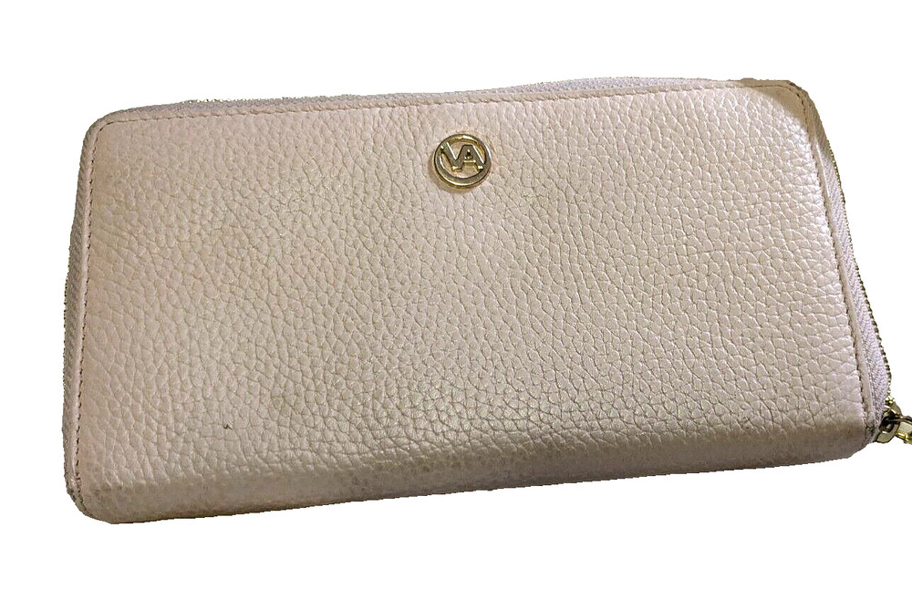 Valentina Clutch Pink Wallet Genuine Leather Italian Made Zippered