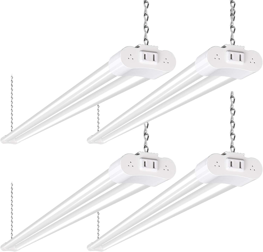 4 Pack 4FT LED Shop Light Linkable, 4400Lm, 42W(250W Equivalent), 5000K Utility