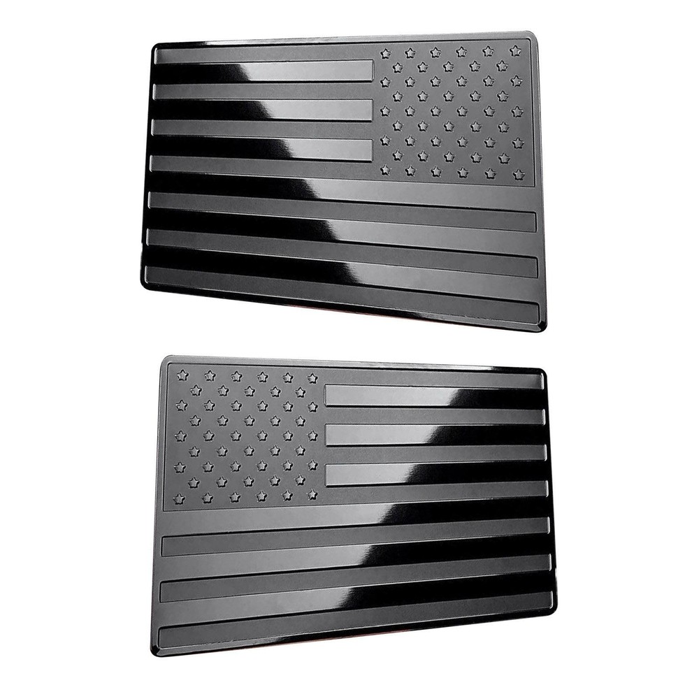 2Pcs Car Truck Metal USA Flag Sticker American Decal Body Emblem Accessories 3D