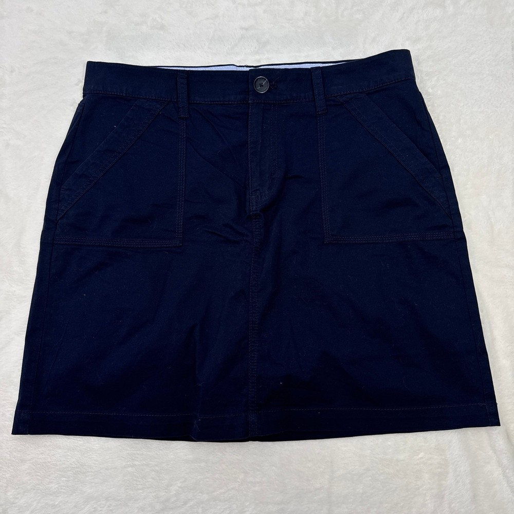 Croft & Barrow Skort Womens 12 Navy Blue Effortless Stretch Casual Cotton Blend