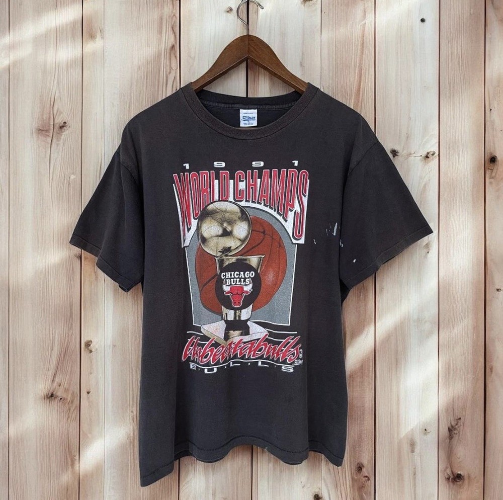 Vintage 1991 Chicago Bulls Salem T Shirt Mens XL World Champs Single Stitch