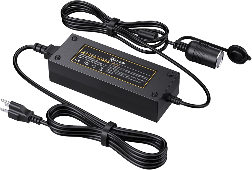 AC to DC Converter 10A/120W/7.78FT/110V To12V Converter, Car Cigarette Lighter A
