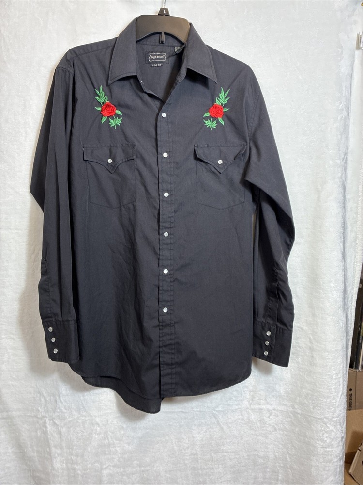 High Noon Rose western shirt Large EUC