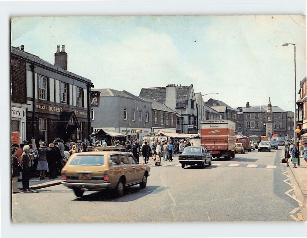 Postcard Moor Street & Clock Tower Ormskirk England